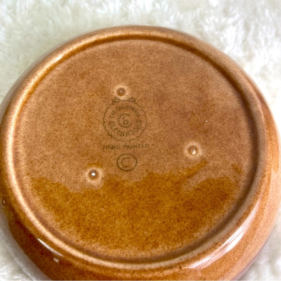 Vintage California Cleminsons Pottery Distlefink Bird Dish with Lid Folk Art - Picture 8 of 9